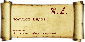 Morvicz Lajos névjegykártya